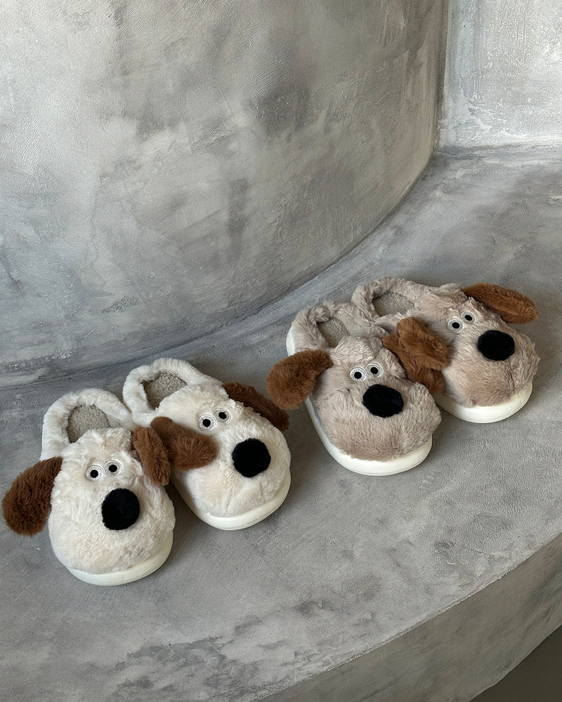 Dog fur slippers