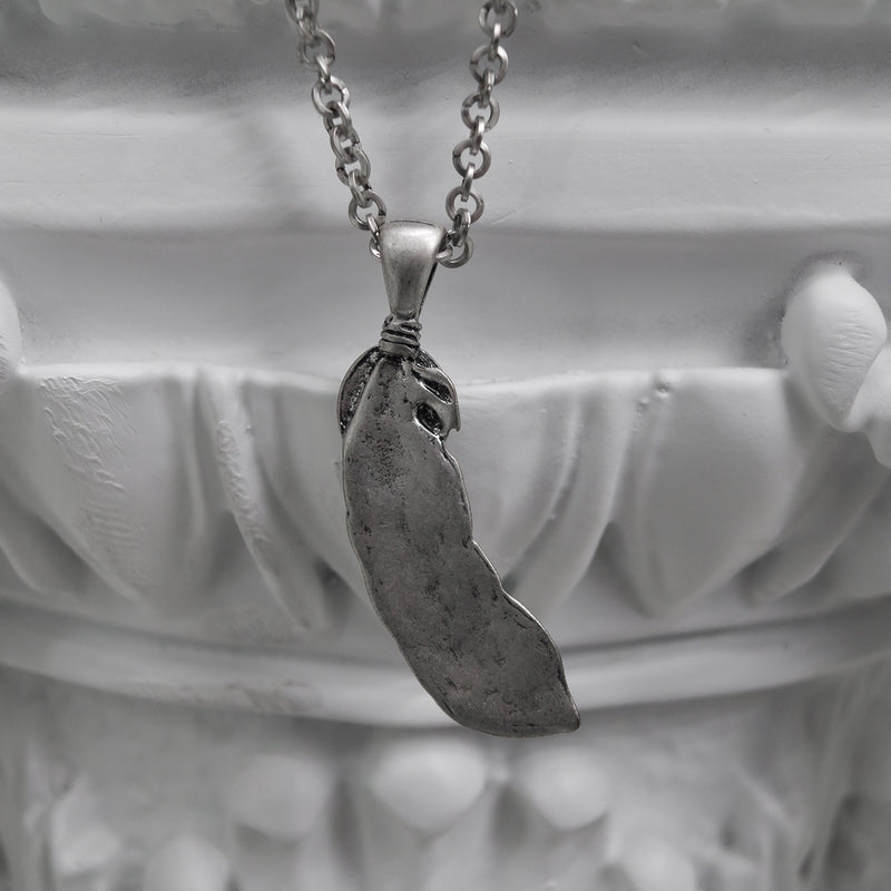 フェザー クロス ネックレス / [BLESSEDBULLET]feather cross necklace_vintage silver