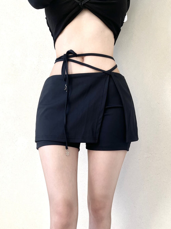 1046. Core string charm mini sk leggings (2color)