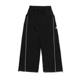 [fleece]Stitched wide sweat pants [black]