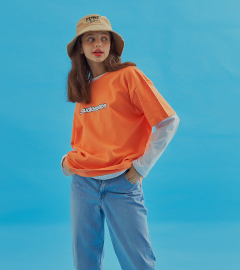 AQO Tシャツウィズロゴ ライトオレンジ/AQO T-SHIRTS WITH LOGO LIGHT ORANGE (4432800907382)