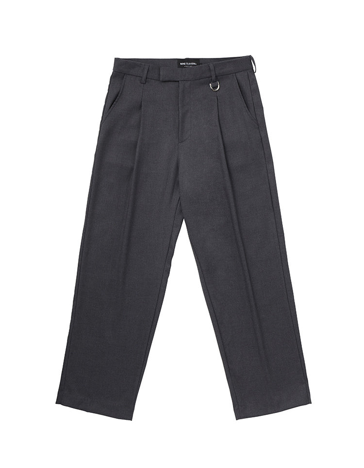 Belted wide slacks - Charcol (4622120091766)