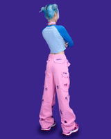 pinky painting cargo pants