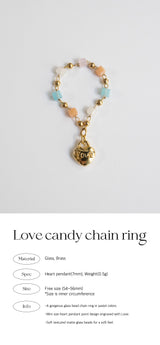 ラブキャンディーチェーンリング/Love candy chain ring