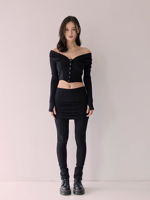 ギゼルレイヤードパンツ / Giselle layered pants (Black)