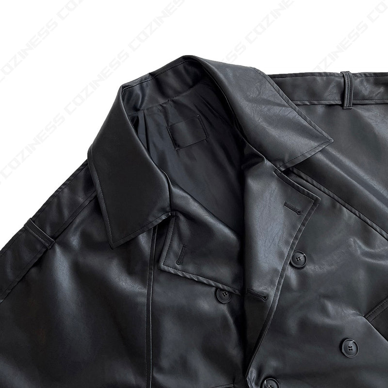 GMレザーバルーンショートジャケット/GM leather balloon short jacket (1 colors)