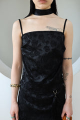 ローズサテンスカート / Miae rose satin set - skirt (black)