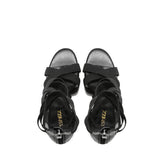 エラスティックストラップサンダルヒール/Elastic Strap Sandal Heel(Black)