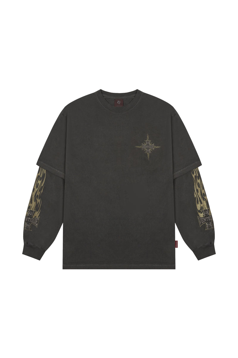 VENTIQUE Pigment Layered Flame Long Sleeve 2color