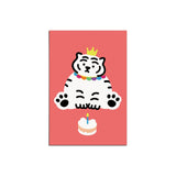 CAKE TIGER WHITE POST CARD (6538766418038)