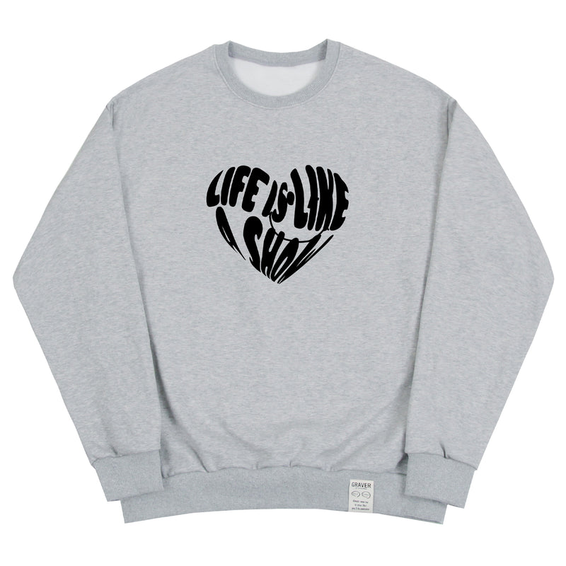 ビッグライフロゴスマイルスウェットシャツ/Big Life Logo Heart Smile Sweatshirt