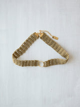 [Leeyubi] Khaki knitted choker necklace (6609516036214)