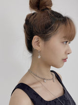 スターリングサージカルスチールピアス/Star ring surgical steel earring