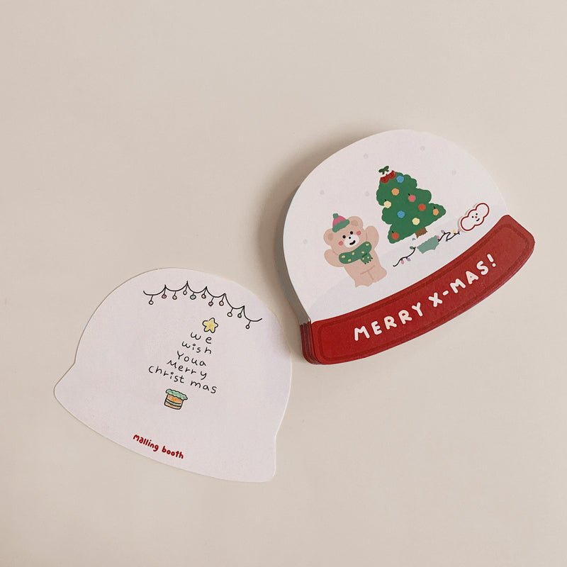 クリスマススノーボール葉書 (五枚) / Snowball postcard card (5 sheet)