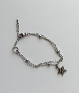 2チェーンレイヤードスターブレスレット / Two chain layered star bracelets