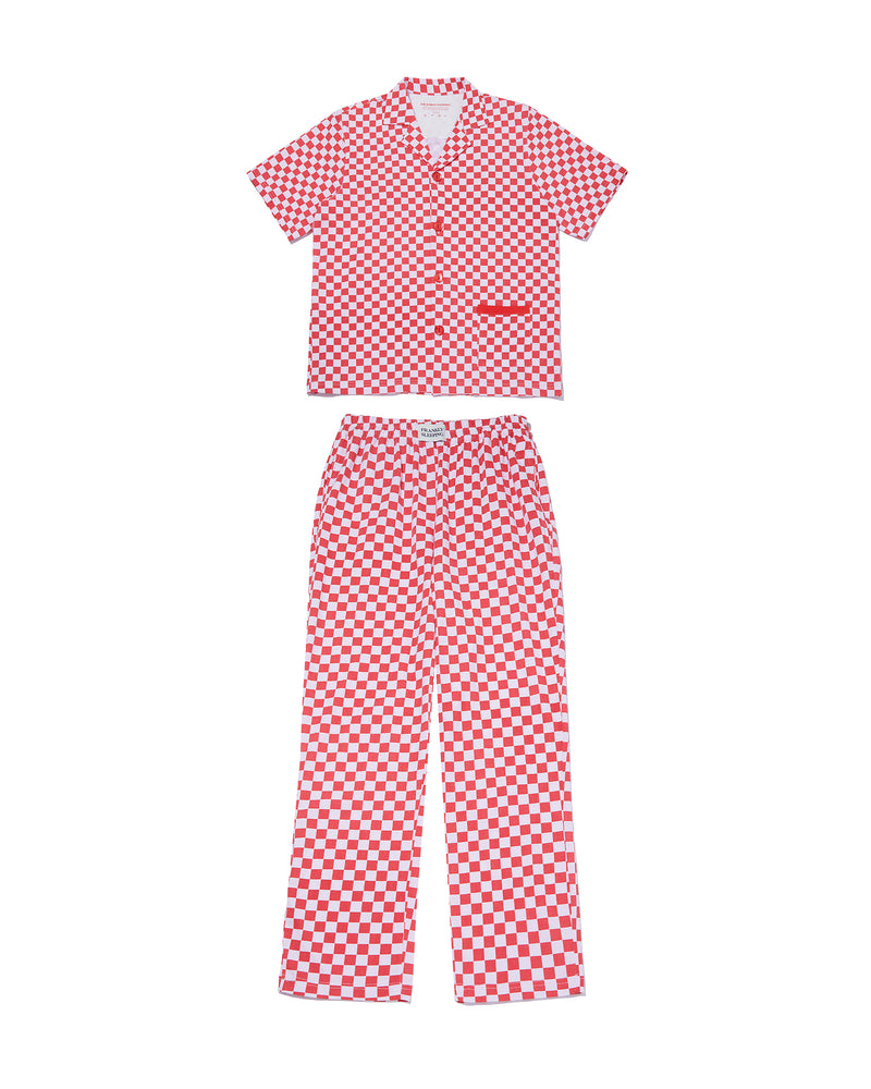 Unisex Checker Lounge Pants - Red (6639566848118)