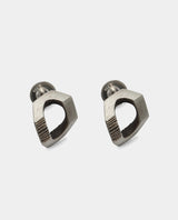 Noise pattern chain earring_black (925 silver) (6649239208054)