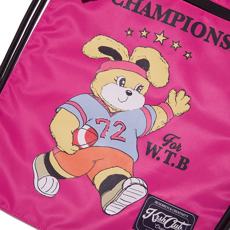 WITTY BUNNY YOUTHHOSTEL GRAPHIC GYM SACK [PINK]