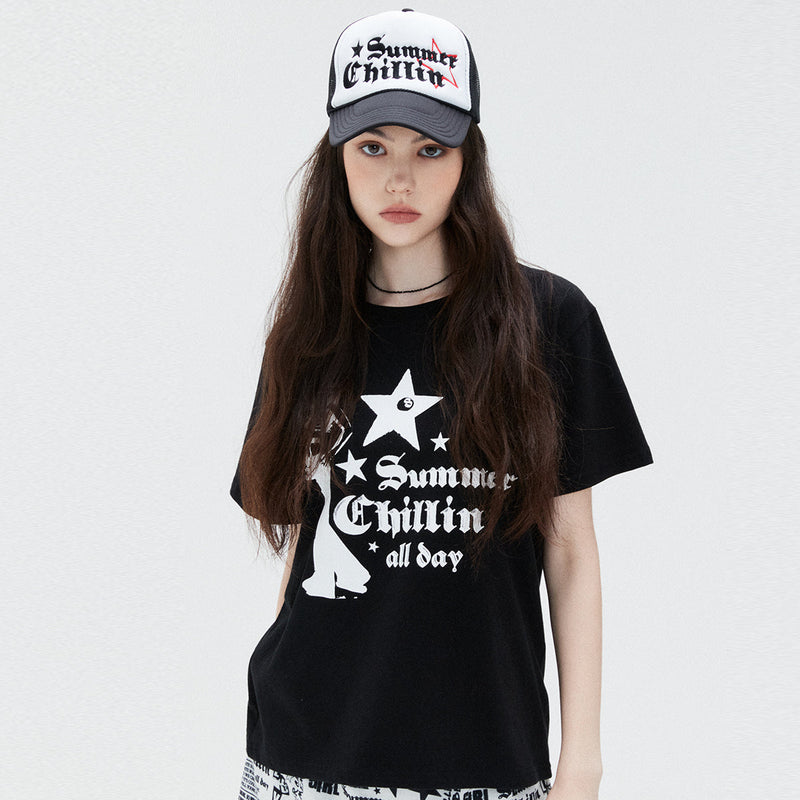 SUサマーチリンTシャツ/SU SUMMER CHILLIN TEE (BLACK)