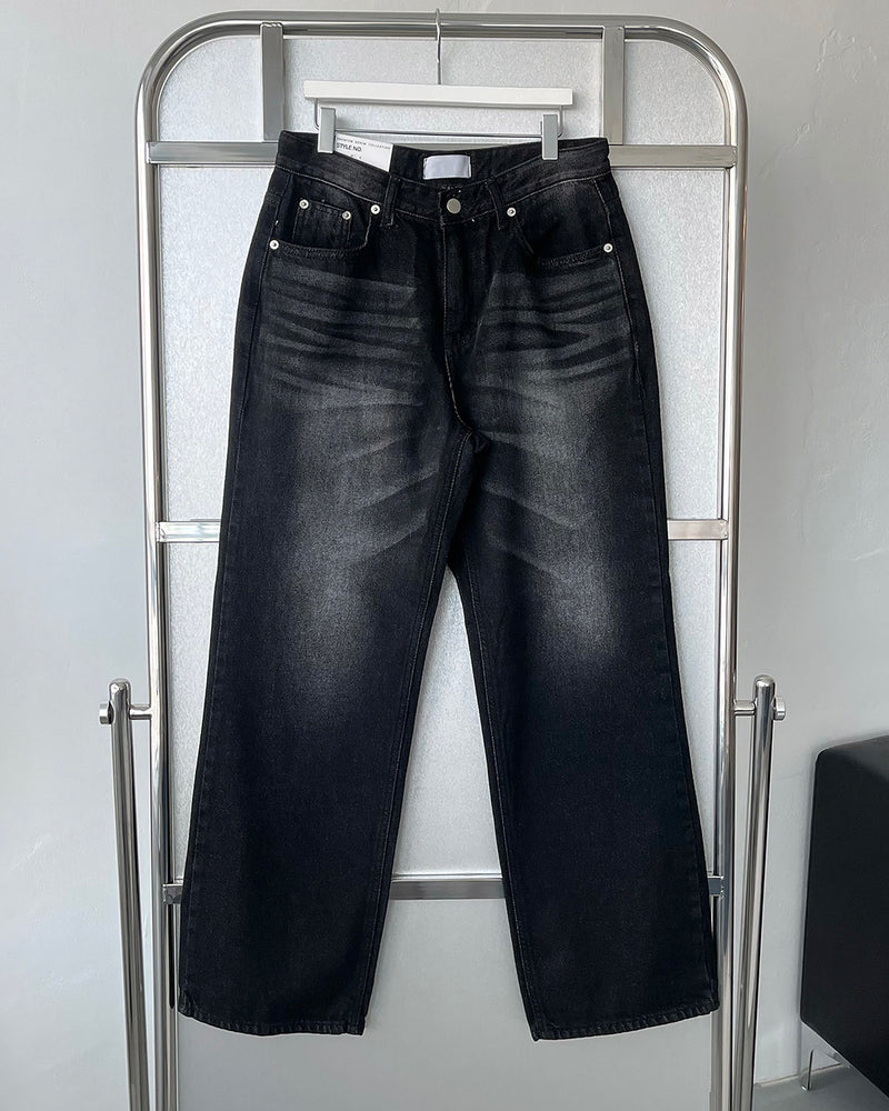 キャットブラシブラックジーンズ / TR2441 Cat brush black jeans (1 color)