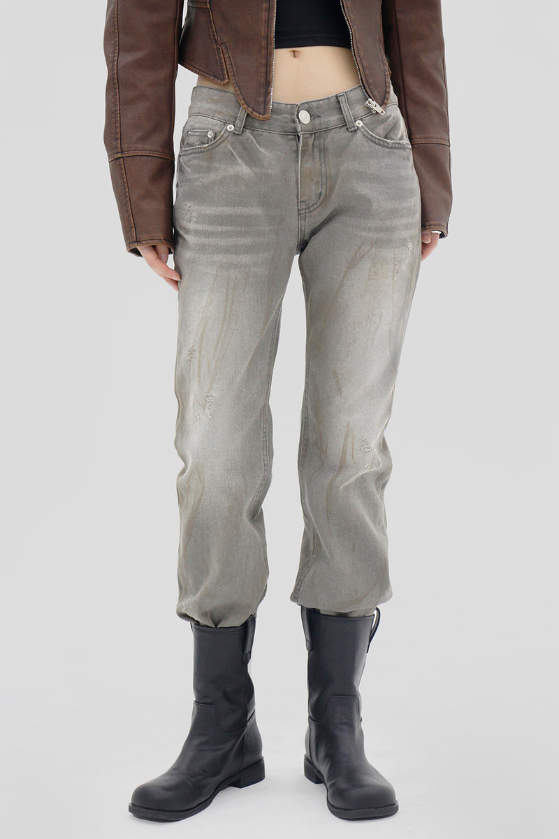 ダストブーツカットデニムパンツ / Dust Bootcut Denim Pants (2color)