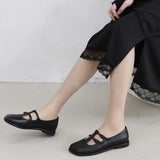 Pointed buckle flat shoes (6559762808950)