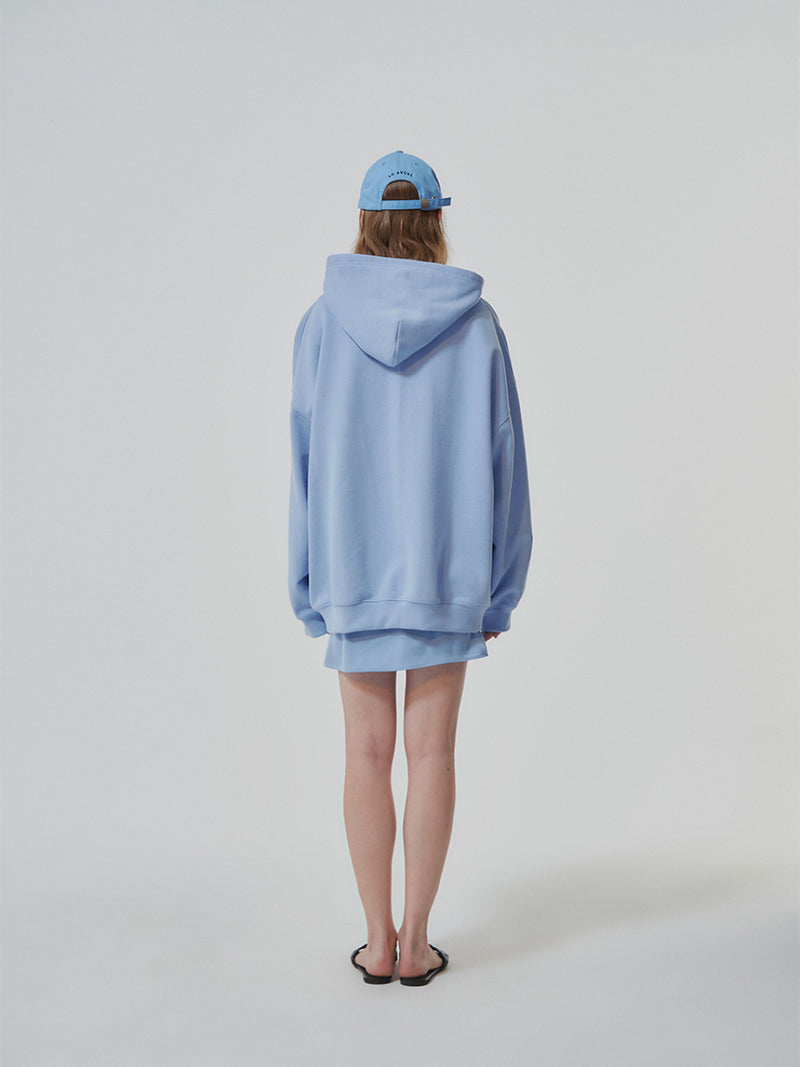 HEAVY WEIGHT OVERFITTED UNIVERSITY LOGO EMBROIDERY HOODIE ZIP UP_ SKY BLUE (6682312867958)