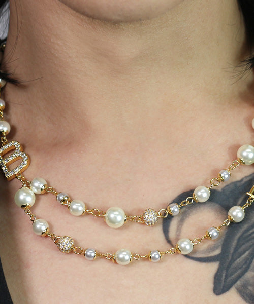 シャルマンレイヤードネックレス / blacklabel charmant layered necklace silver/gold