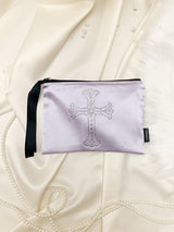 スパークリングキュービックサテンジップポーチ (M) / Sparkling Cubic Satin Zip-pouch (M/4color)
