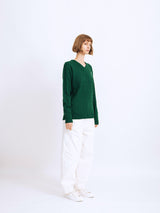 マークVネックケーブルニットセーター/RCH mark v neck cable knit sweater green