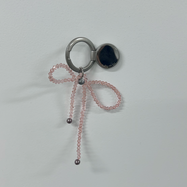 Pink beads ribbon ring tok
