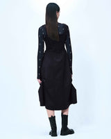 ピンタックジャージードレス/DOZI - Pintuck Jersey Dress _ Black