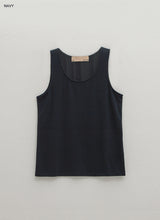 ミニマルスリムUネックノースリーブTシャツ / (T-6666) Minimal Slim U-Neck Sleeveless T-Shirt