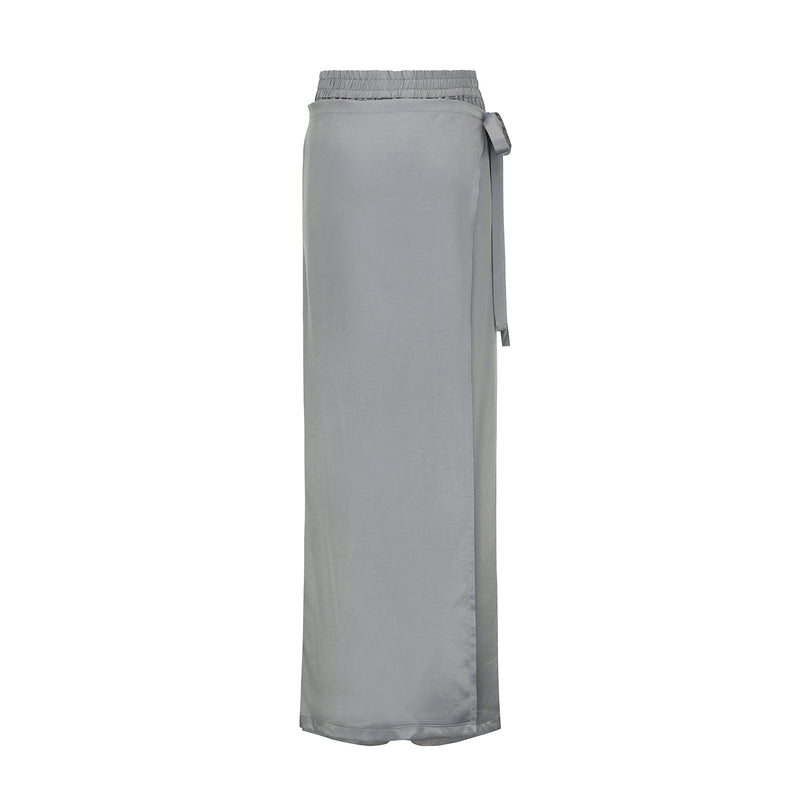 クロスラップスカートパンツ/1 0 cross wrap skirt pants - GREY