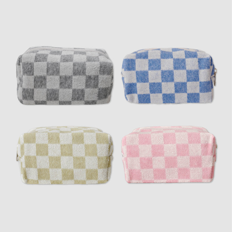 チェッカーボードテリーポーチ/[unfold] Checker Board Terry Pouch - Large (4colors)
