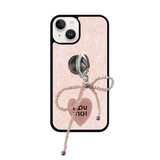 [SET]Present series KNIT LOVE : pink phonecase ( including pink ribbon ring tok) 