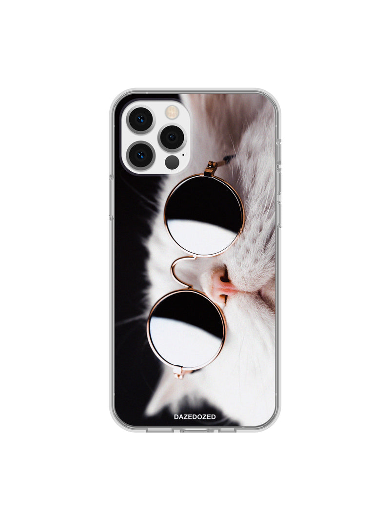 キャットインサングラスフォンケース / White Cat In Sunglasses Phone Case