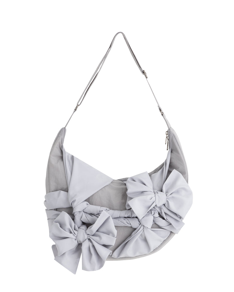 Knotted Shoulder Bag (Nylon-Silver)