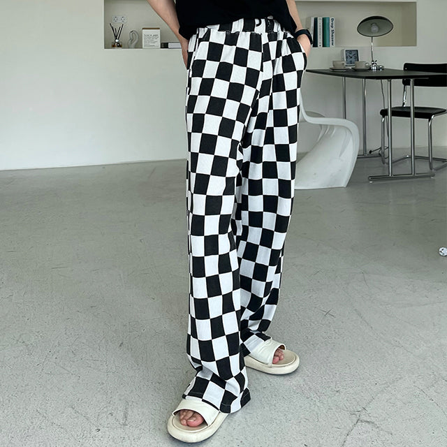 チェックボードプリーツパンツ/Checker Board Pleats Pants(2color)