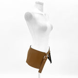 Metal zip-up square leather belt mini bag (2 Color)