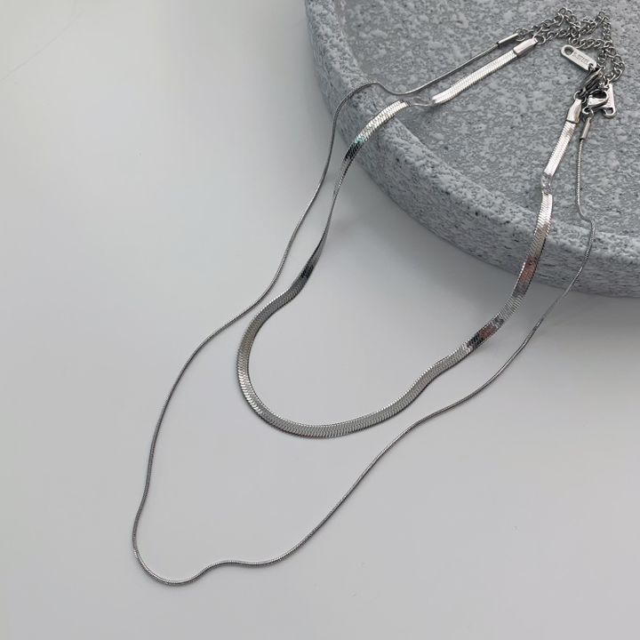 スネークレイヤードネックレスセット / snake layered necklace set