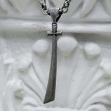ソリッド クロス ネックレス / [BLESSEDBULLET]soild cross necklace_MEDIUM/LARGE_dark silver/antique gold