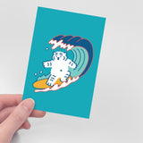 SURFING TIGER POST CARD (6538541826166)