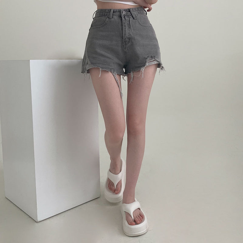 クレヨンダメージショートジーンショーツ / [4color/3 size/Strongly recommended!] Crayon Damage Short Jean Shorts
