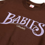 [Call Me Baby] Babies Logo Cropped Sweatshirts (Brown) /  ベビーロゴクロップマンツーマンTシャツ (Brown) (6627485188214)