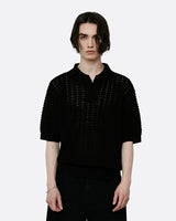 モロッコリネンハーフニット半袖シャツ / Morocco linen half knit short sleeve shirt ( 2 COLOR )