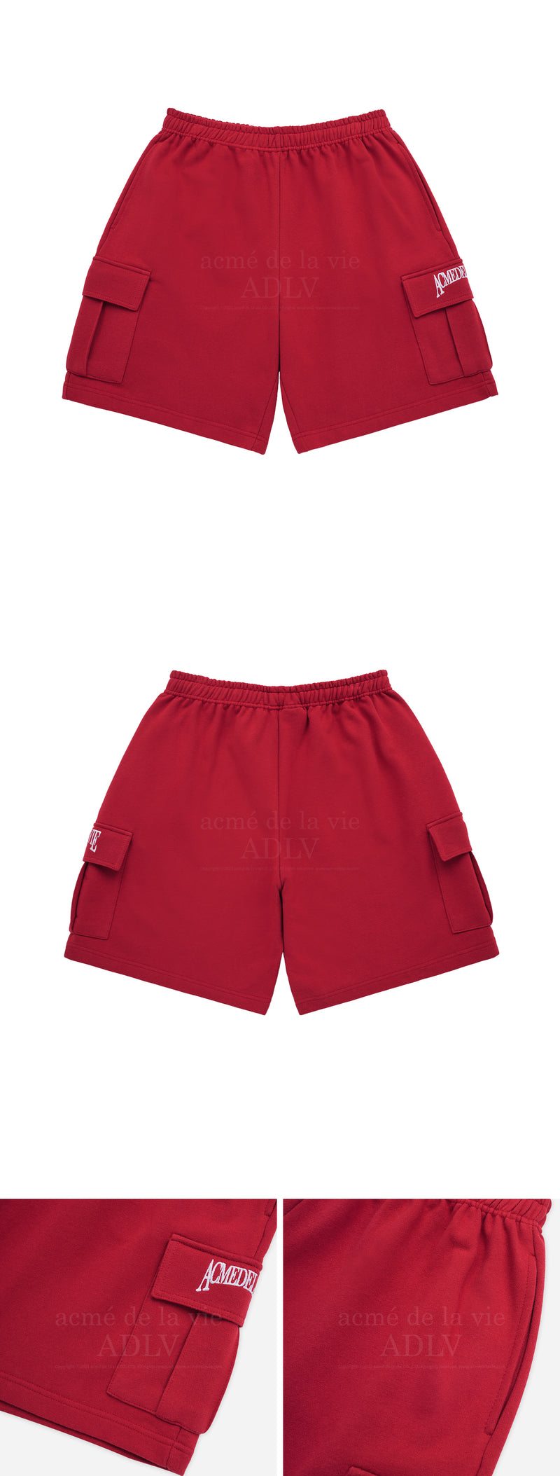 [24SS] AE LOGO CARGO SHORT PANTS RED