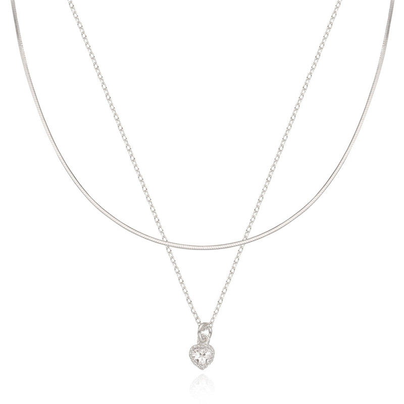 プレシャスハートレイヤードネックレス/precious heart layered necklace