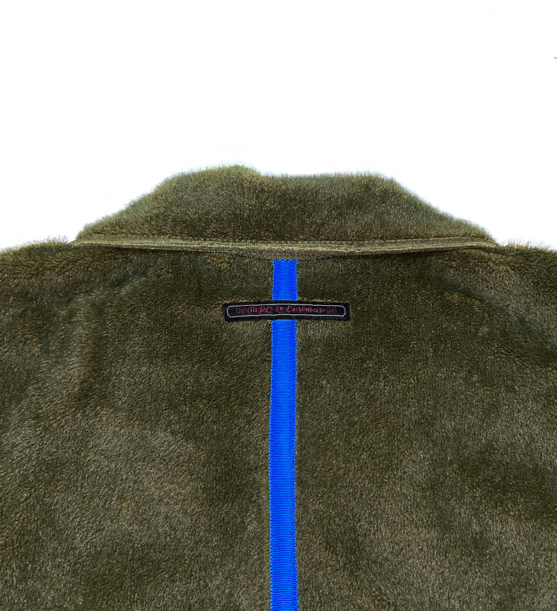 Line taping faux fur mustang (Khaki) (6641877581942)