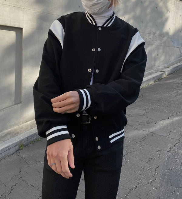 レザーバーシティジャケット / Leather Varsity Jacket